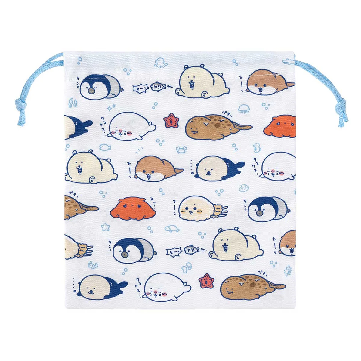 ナガノキャラクターズ ナガノの水族館 ほどよいサイズの巾着（ねそべりなみんな） - Image 4