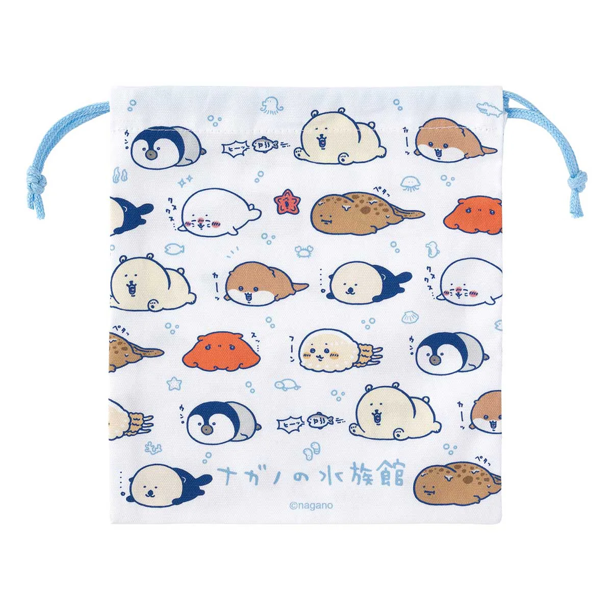 ナガノキャラクターズ ナガノの水族館 ほどよいサイズの巾着（ねそべりなみんな） - Image 5