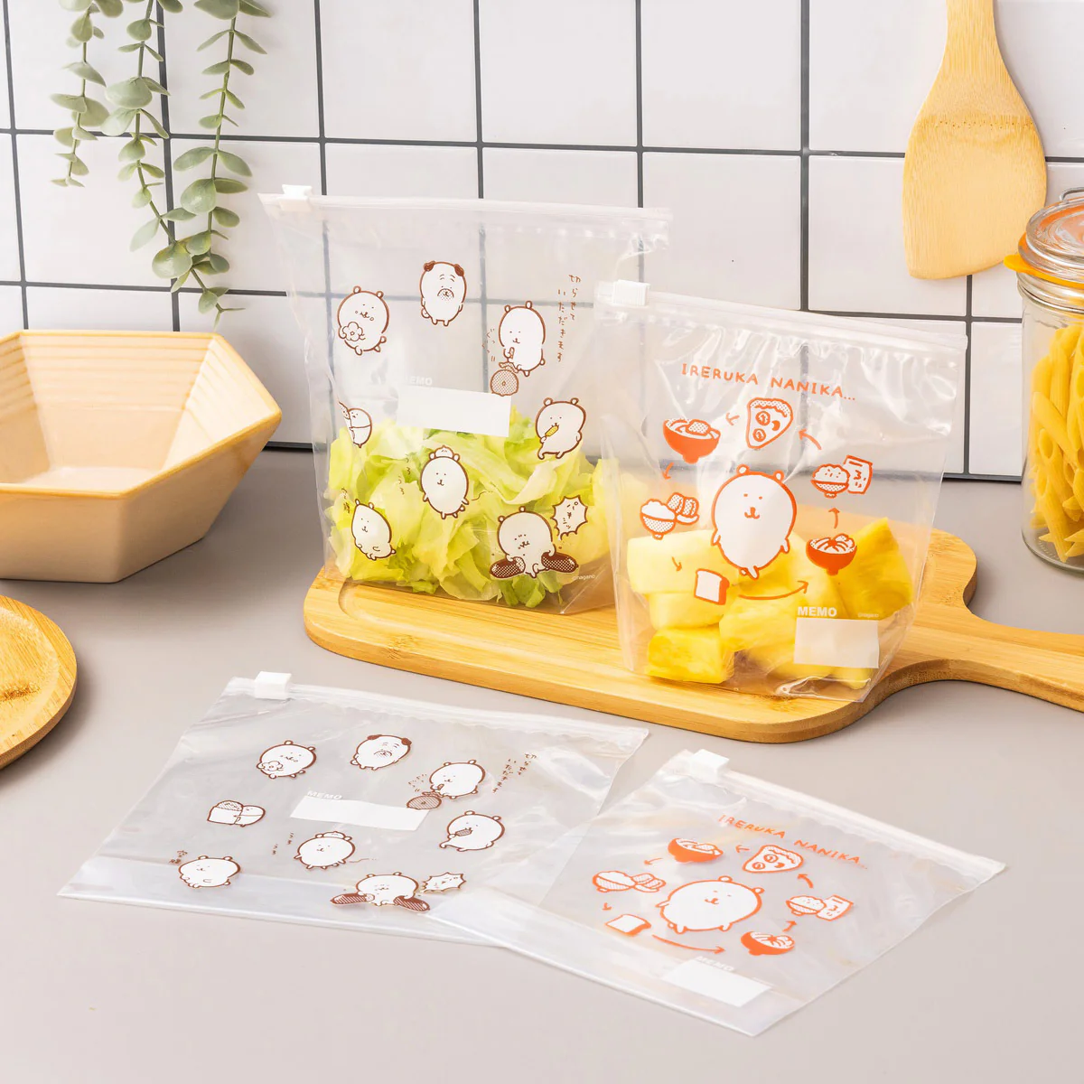 ナガノキャラクターズ スライドジッパー保存袋 2サイズセット（10枚入） - Image 3