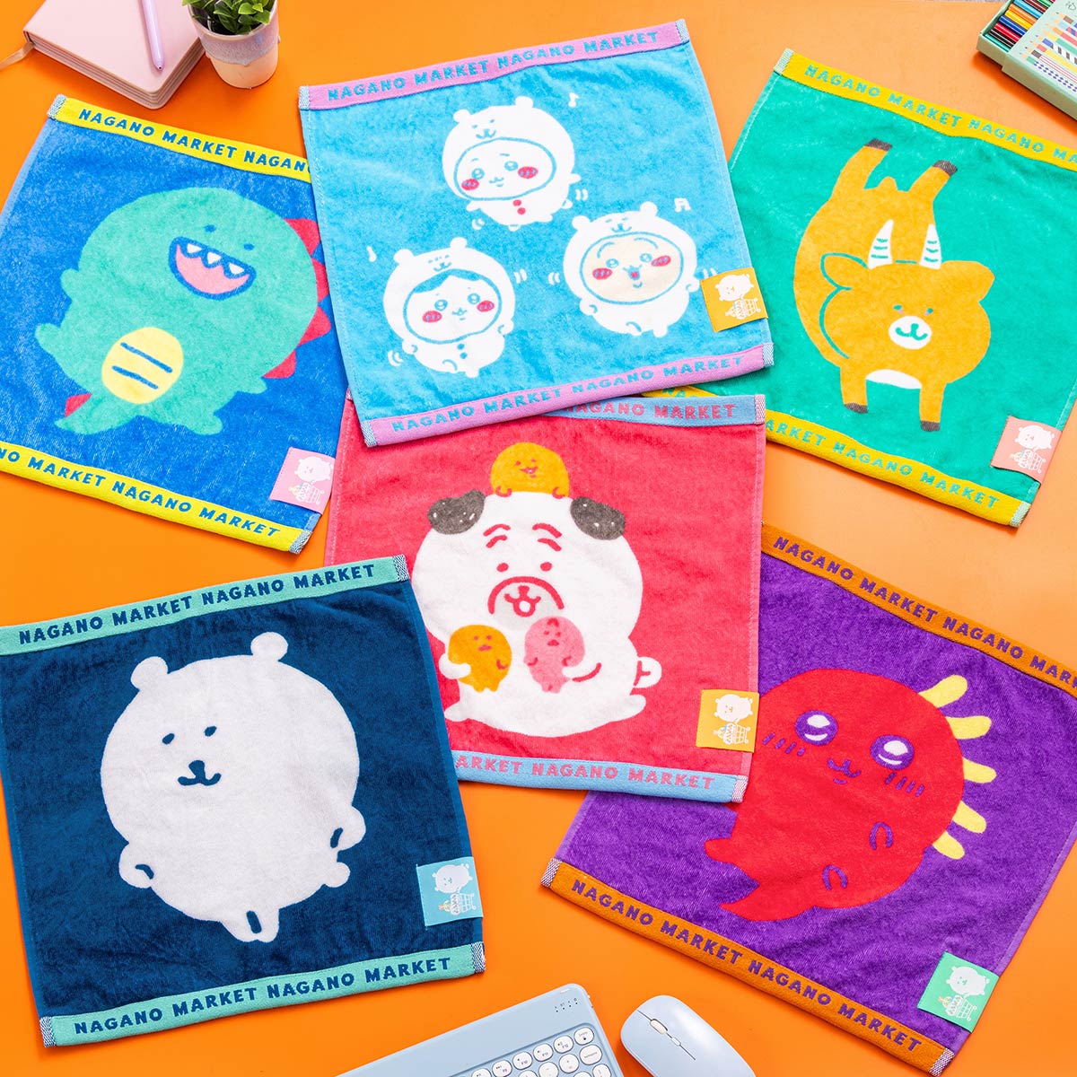 ナガノキャラクターズ カラーなヘム付きハンドタオル（ちいかわたち） - Image 3