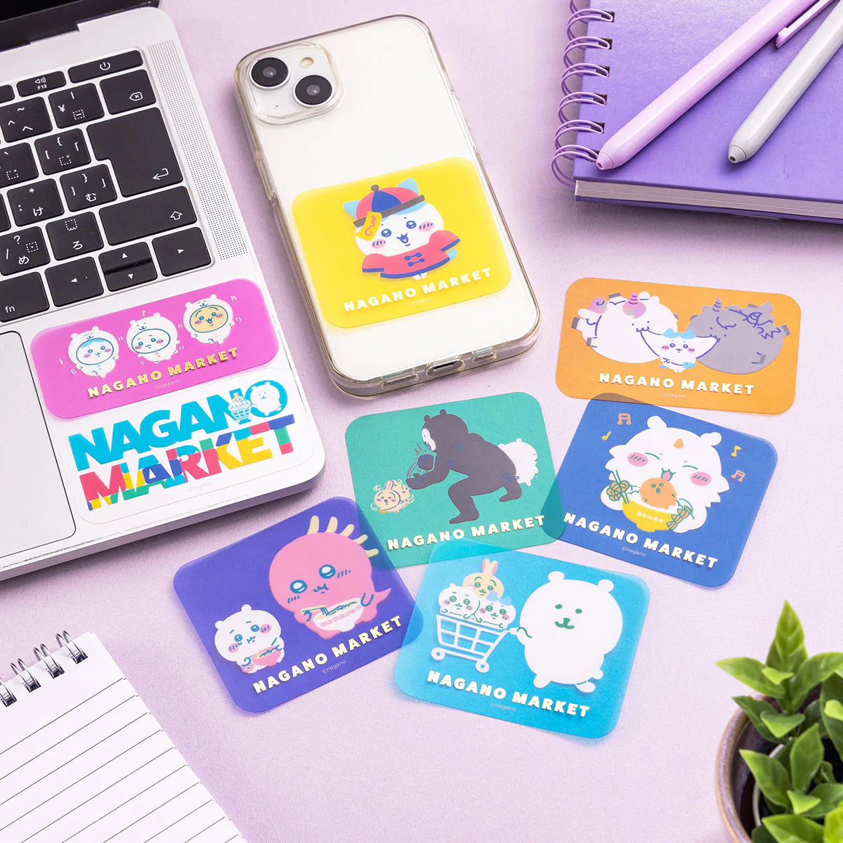 ナガノキャラクターズ カラーなスマホに貼れるサイズのクリアステッカー（オレンジ） - Image 3